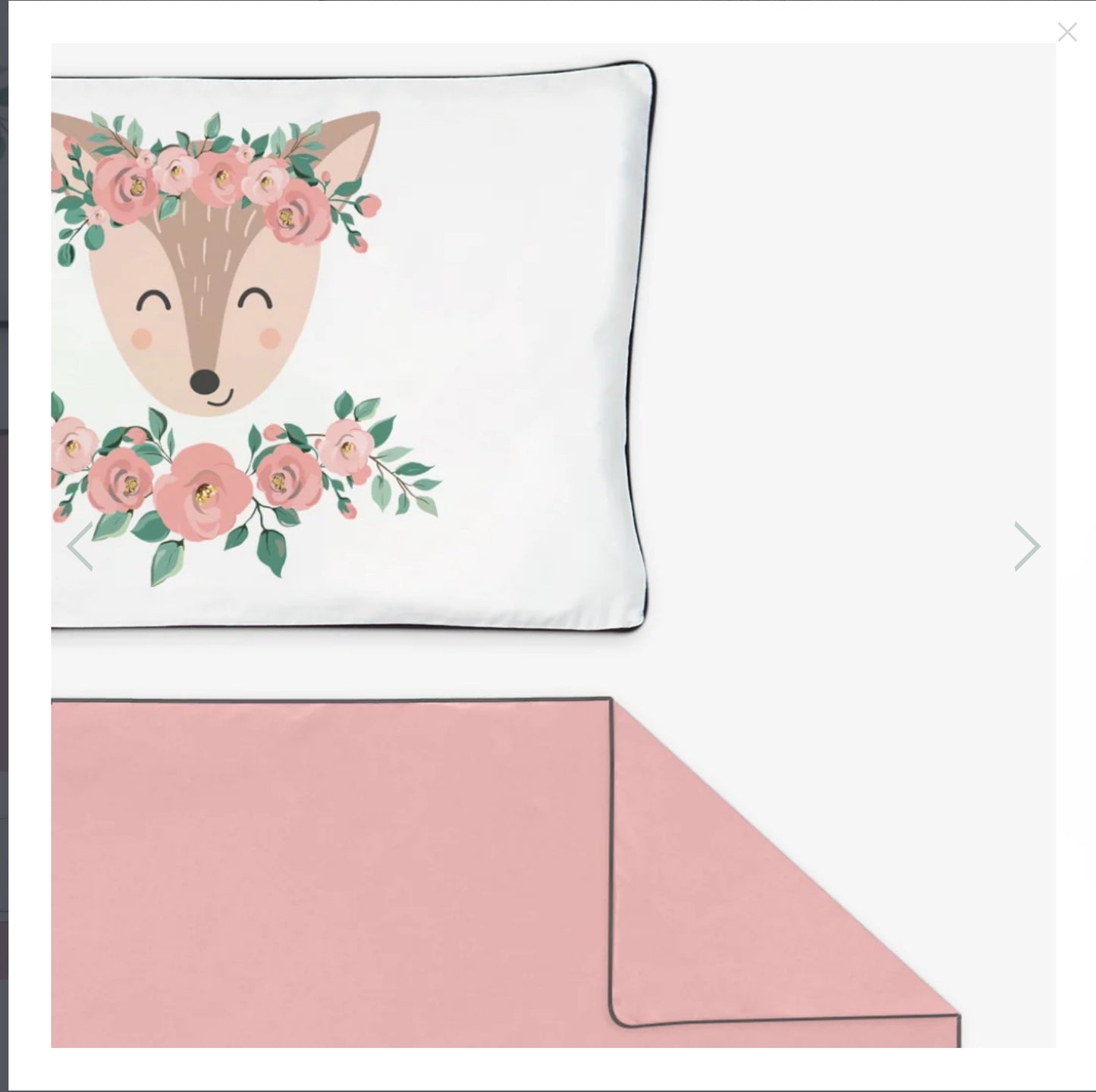 Nature & Love Cot Bedding Set - Baby Deer- Dusty Pink