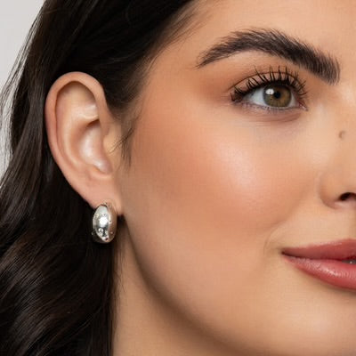 CRYSTAL STUDDED TEARDROP EARRINGS