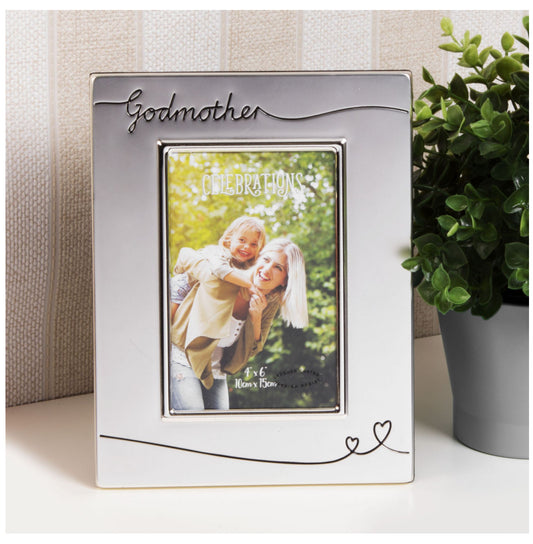 PHOTO FRAME SILVERPLATED SATIN FINISH "GODMOTHER