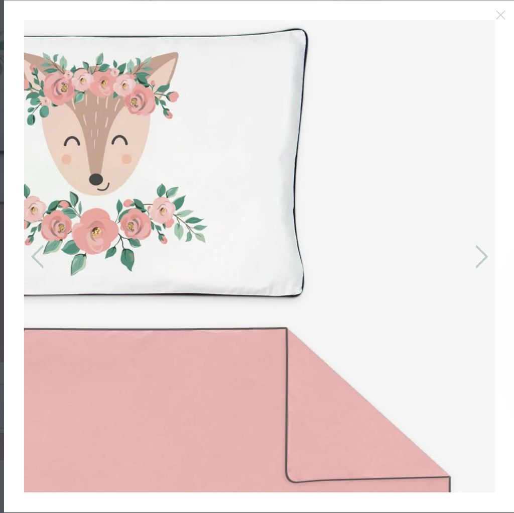 Nature & Love Cot Bedding Set - Baby Deer- Dusty Pink