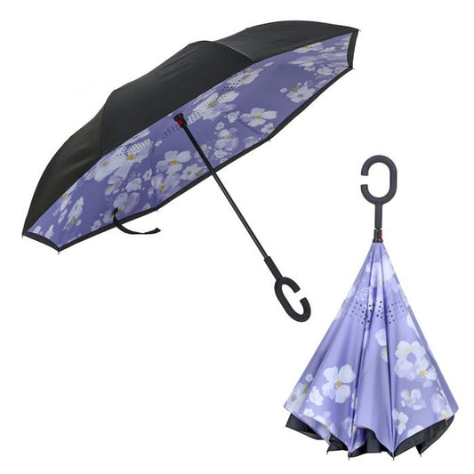 Lilac and white daisies upside down umbrella