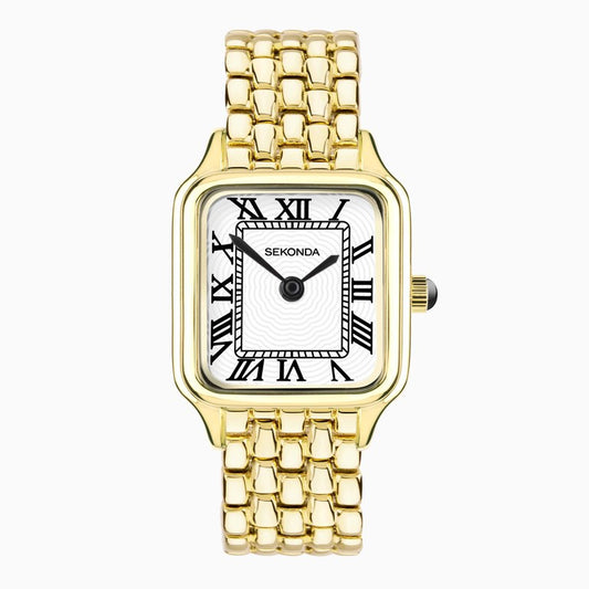 Sekonda Monica Maxi Ladies Watch, Two Tone Large Alloy Case & Bracelet with White Dial