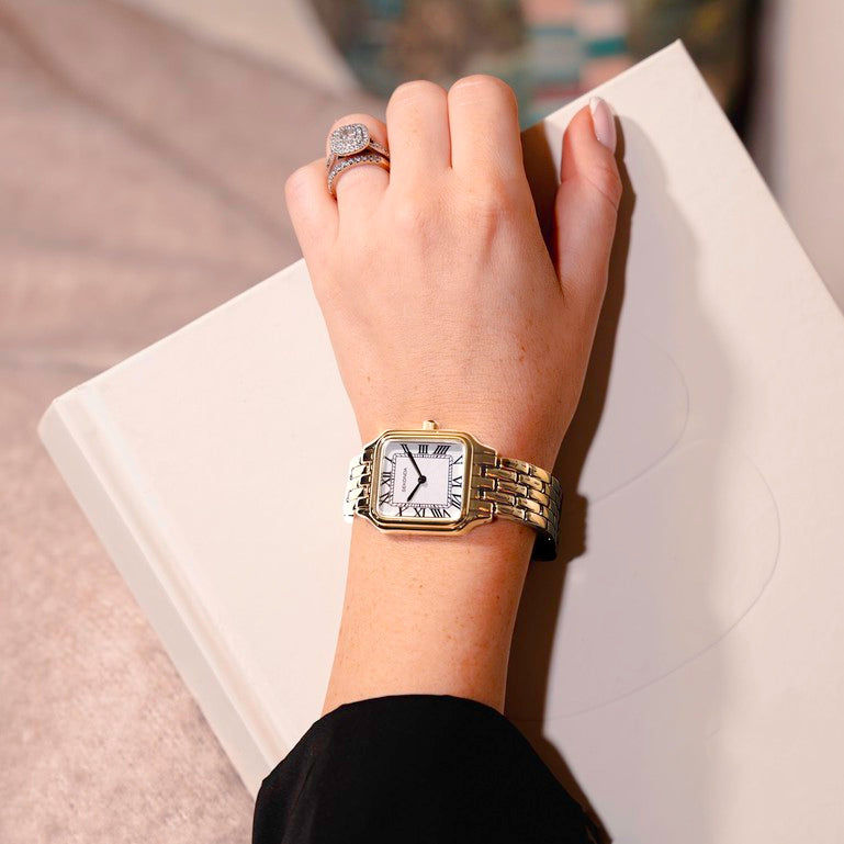 Sekonda Monica Maxi Ladies Watch, Two Tone Large Alloy Case & Bracelet with White Dial