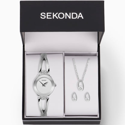 Silver Sekonda Ladies Dress Watch Gift Set