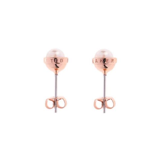 TED BAKER-SINA Rose Gold Tone PEARL STUD EARRING