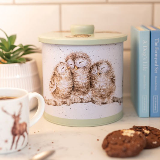 WRENDALE THE COUNTRY SET' OWL BISCUIT BARREL