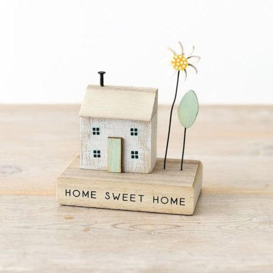 11CM 'HOME SWEET HOME' WOODEN HOUSE