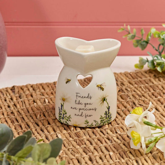 FLORAL CERAMIC HEART SHAPED FRIENDS LIKE YOU BURNER