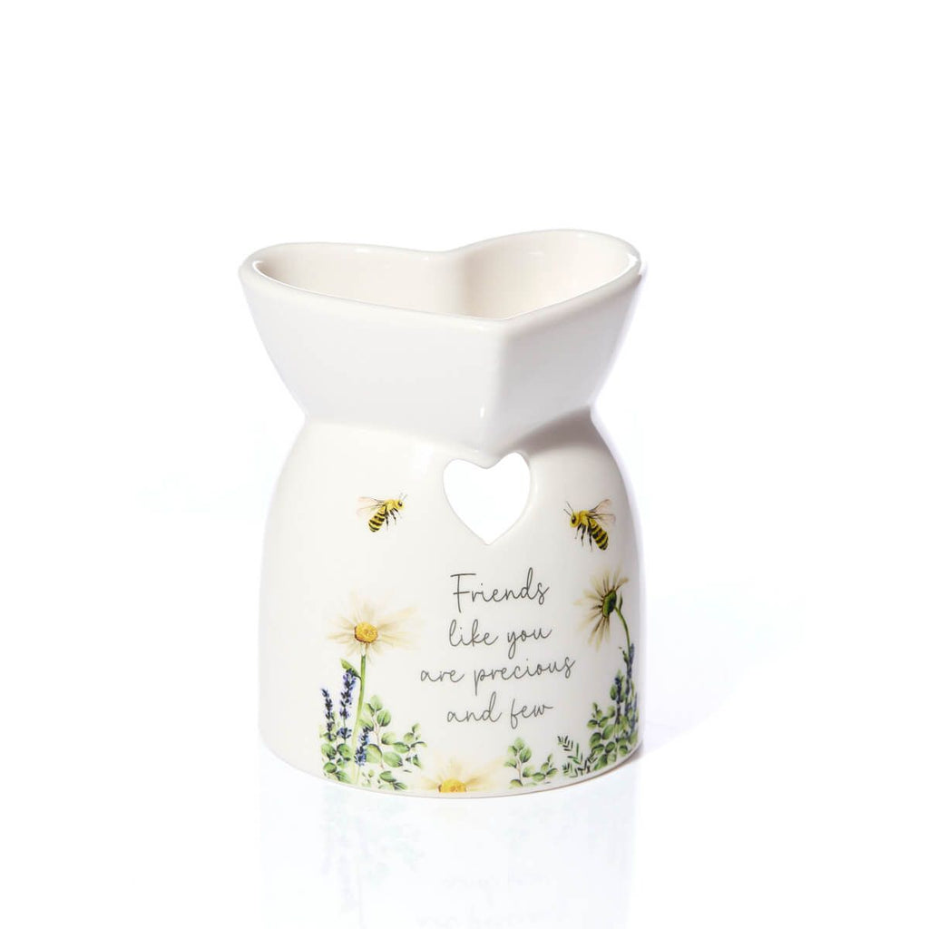 FLORAL CERAMIC HEART SHAPED FRIENDS LIKE YOU BURNER