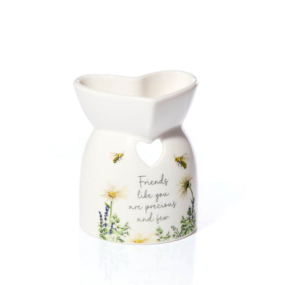 FLORAL CERAMIC HEART SHAPED FRIENDS LIKE YOU BURNER