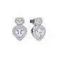 Diamonfire Vintage Style Double Heart Earrings