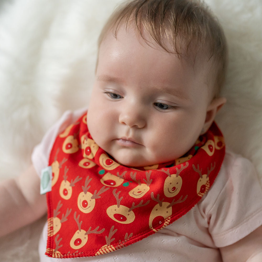 Ziggle Reindeer Red AOP Christmas Bib