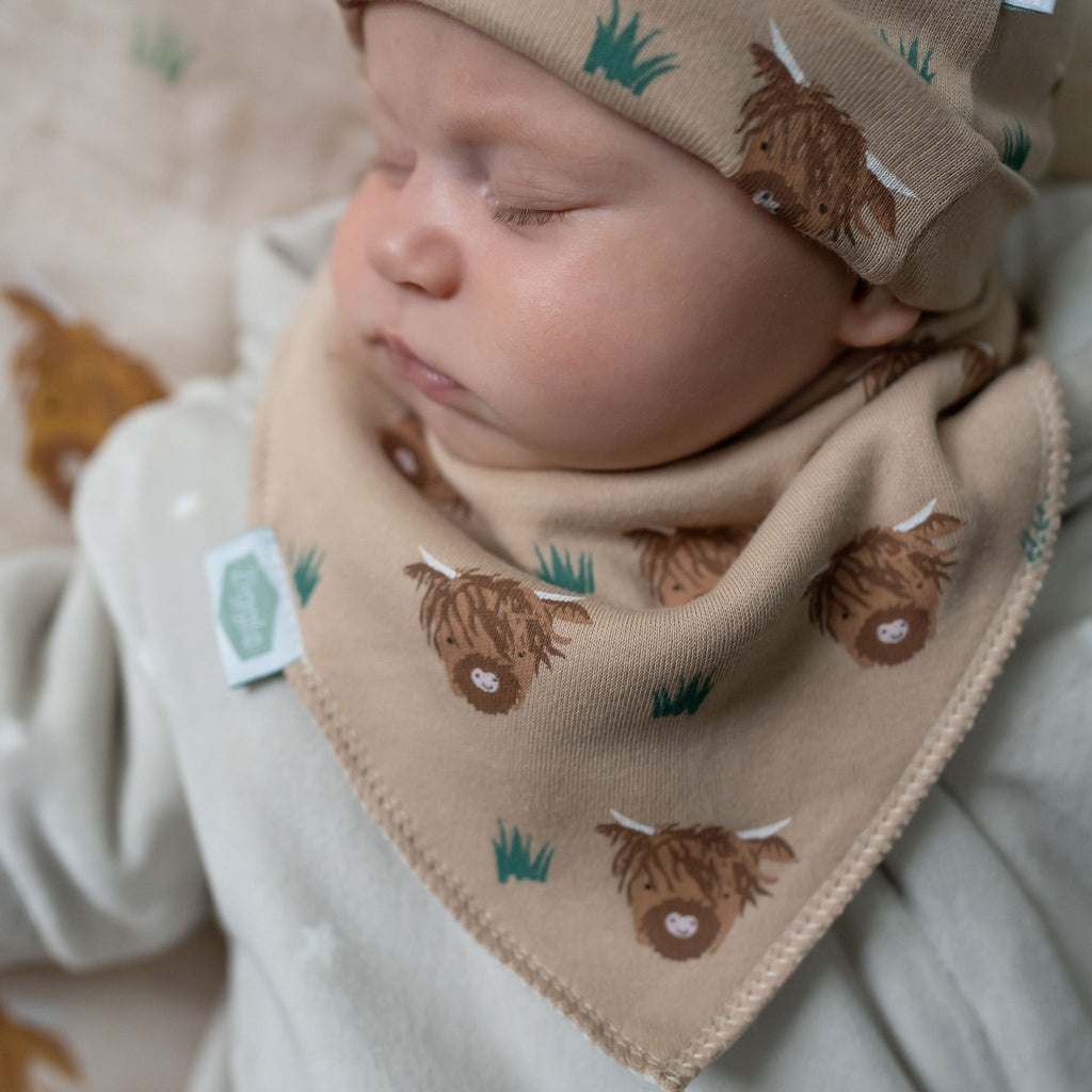 Ziggle Highland Cow print bib