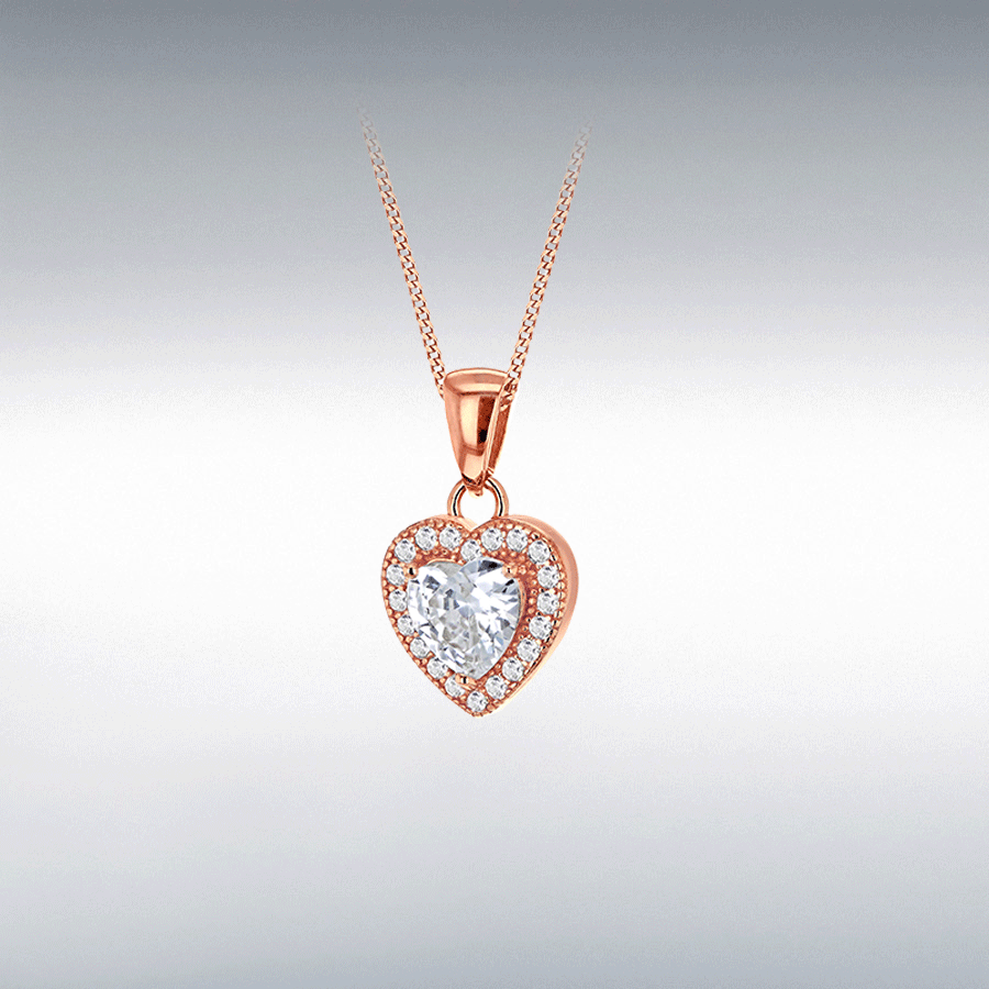 Silver Rose gold plated heart