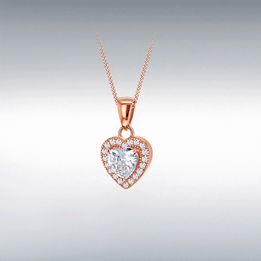 Silver Rose gold plated heart