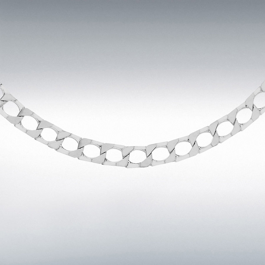 Silver DIAMOND CUT SQUARE CURB CHAIN
