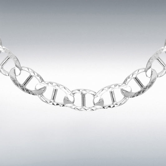 STERLING SILVER DIAMOND CUT RAMBO CHAIN
