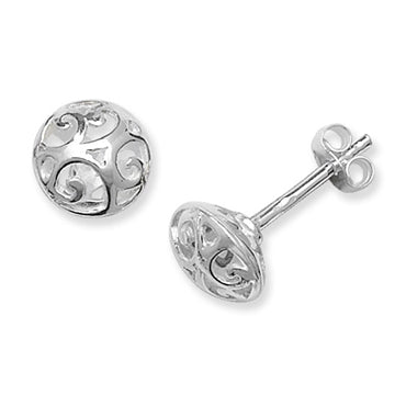 Silver fancy stud earrings