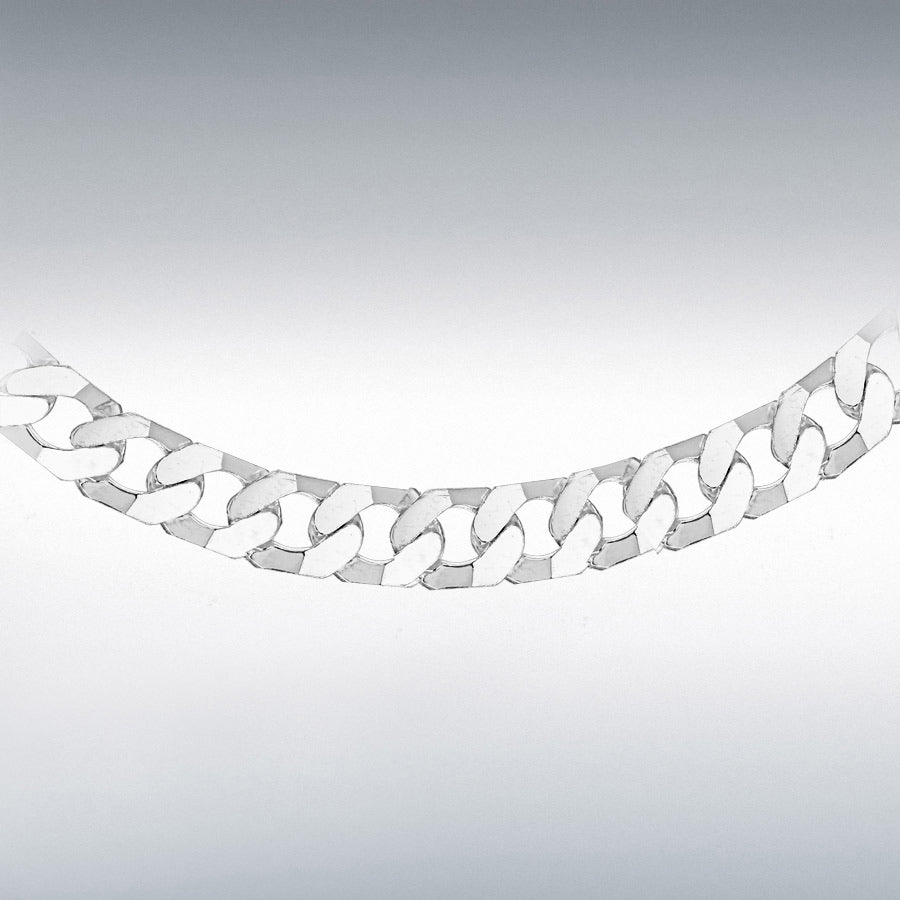 STERLING SILVER 220 FLAT SQUARE-LINK CURB CHAIN 51CM/20"