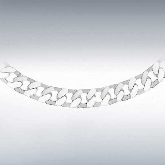 STERLING SILVER 220 FLAT SQUARE-LINK CURB CHAIN 51CM/20"