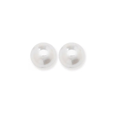 Silver 10mm Synthetic Pearl Earring