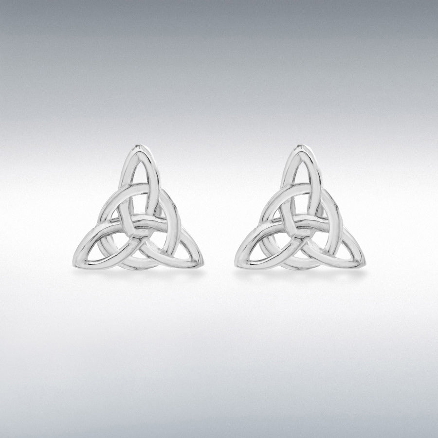 STERLING SILVER CELTIC TRIANGLE STUD EARRINGS