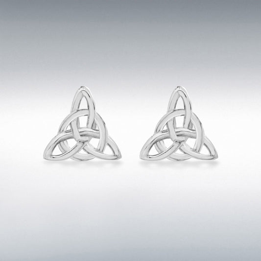 STERLING SILVER CELTIC TRIANGLE STUD EARRINGS
