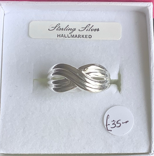 Silver Plain Twist Ring