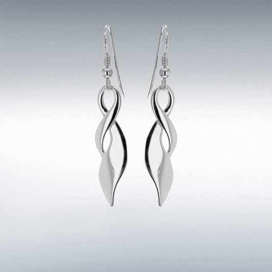 STERLING SILVER TWIST DROP EARRINGS