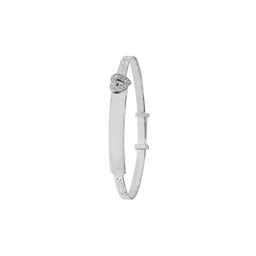 Silver Heart Childs Bangle