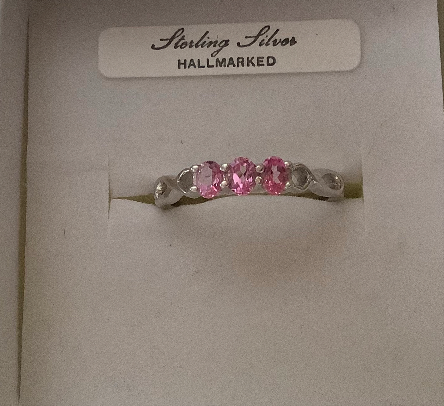 Silver Pink Topaz Ring