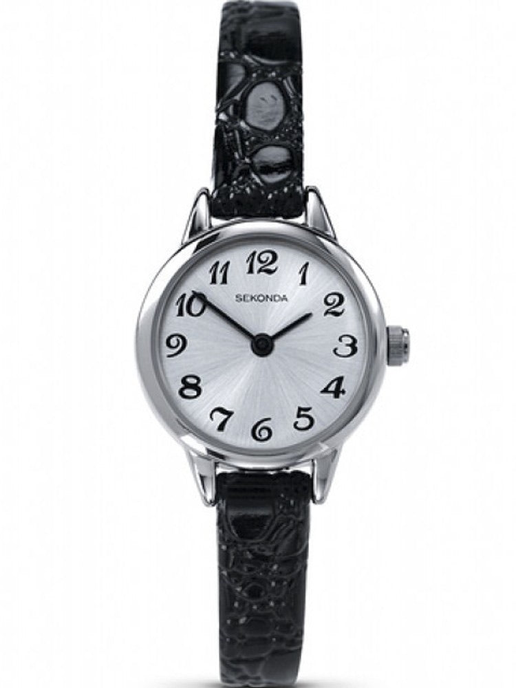Ladies round leather strap Sekonda watch