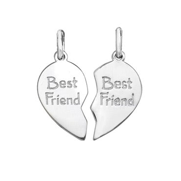 Silver best friends pendant and chain