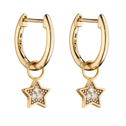 Star Diamond Charms In 9CT Yellow Gold