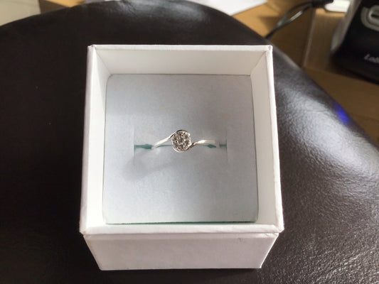 Silver twist ring