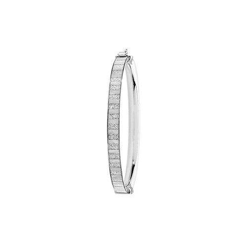 Silver oval childs bangle