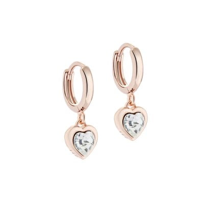 TED BAKER-Crystal Heart Rose Gold Ear Charms