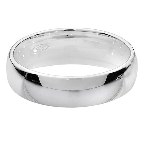 SILVER WEDDING RING TRADITIONAL COURT 5MM