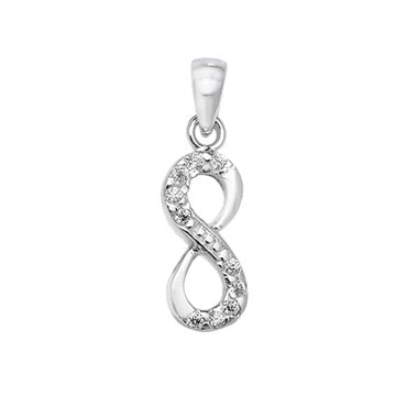Silver pave infinity pendant and chain