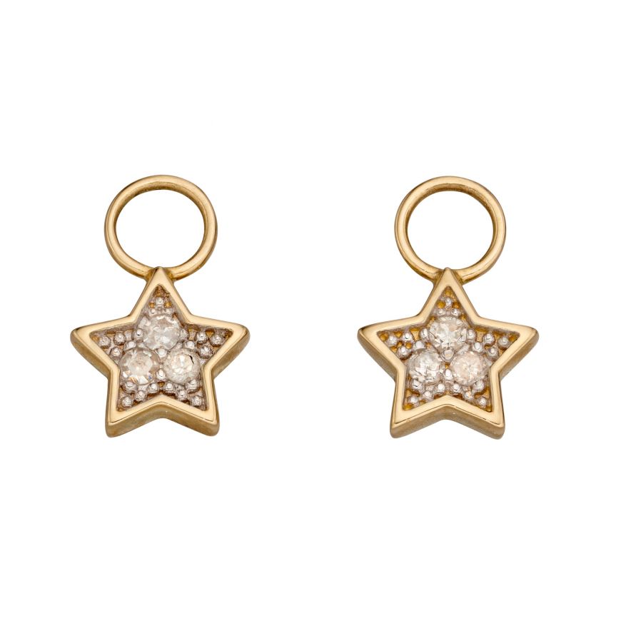 Star Diamond Charms In 9CT Yellow Gold