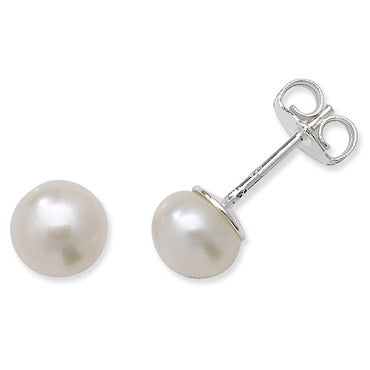 Silver pearl earring