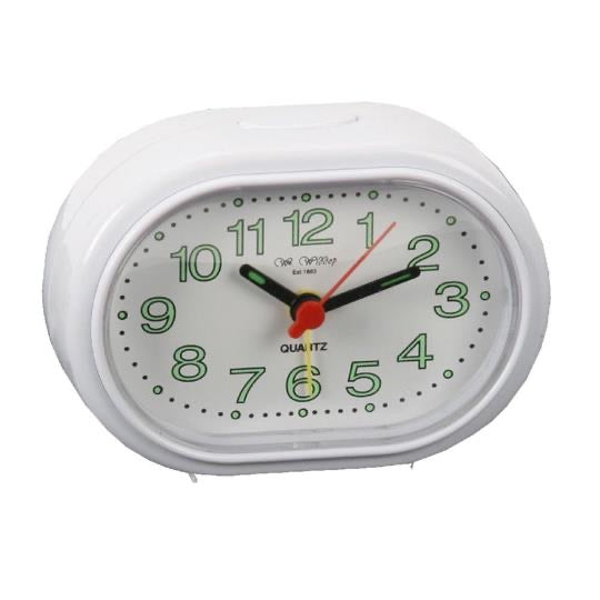 OVAL ALARM CLOCK - WHITE
