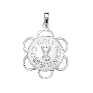 Silver holy communion pendant and chain
