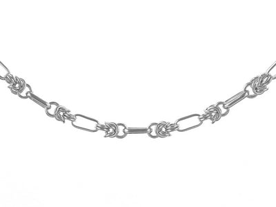 SILVER 4.6MM HANDMADE BRACELET 19CM