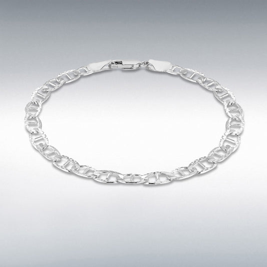 STERLING SILVER 120 DIAMOND CUT RAMBO CHAIN BRACELET 19CM/7.5" ladies bracelet