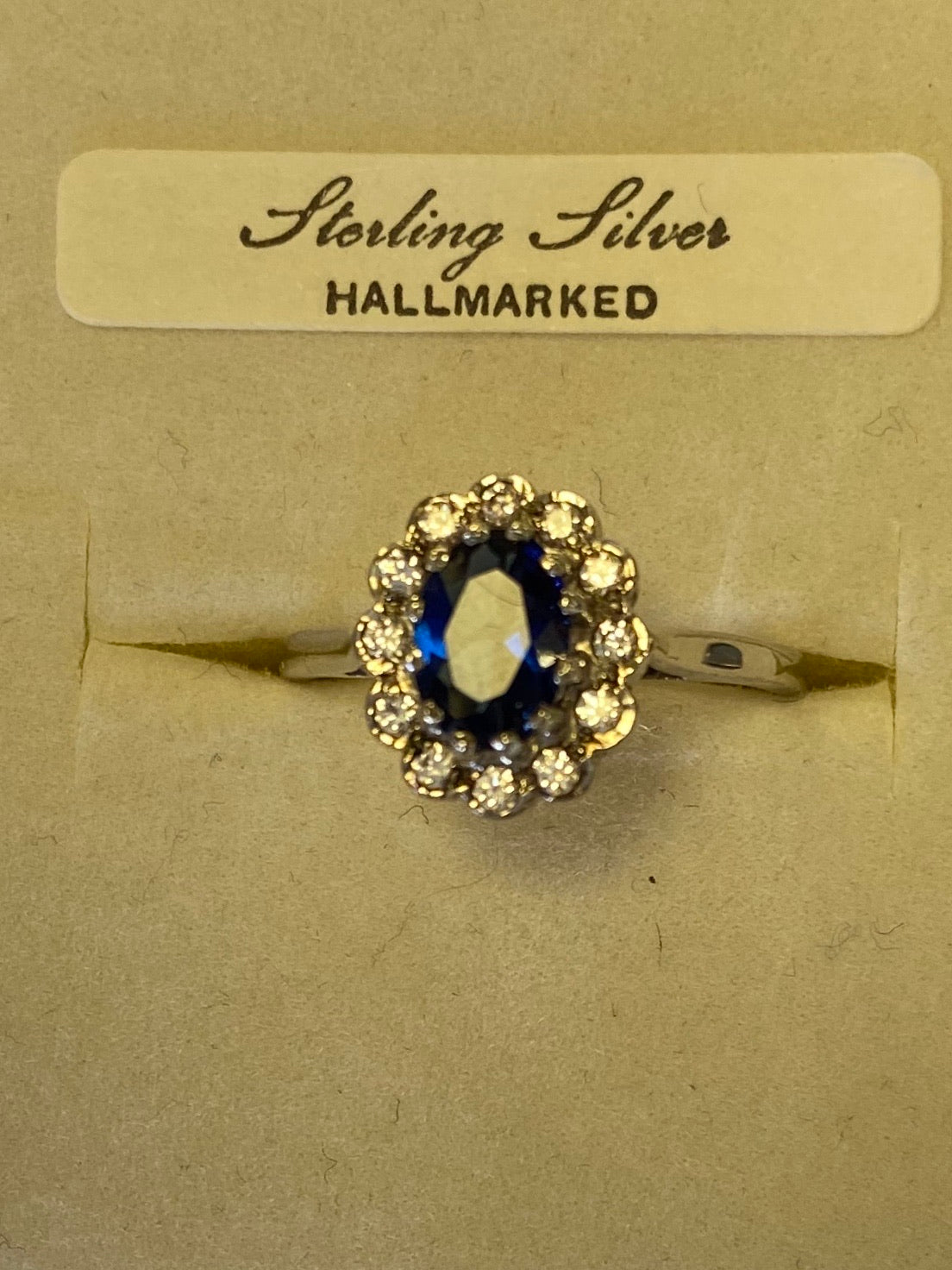 Silver CZ & Sapphaire Ring