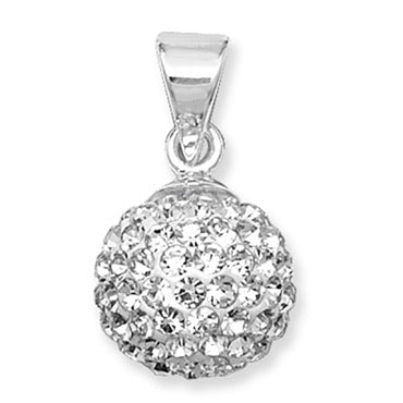 Silver cz ball pendant and chain