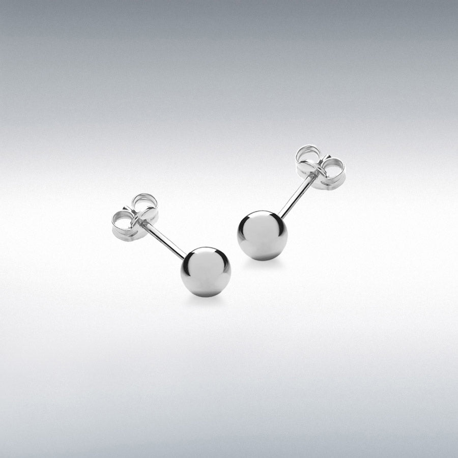 STERLING SILVER 5MM POLISHED BALL STUD EARRINGS