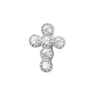Silver cz cross pendant and chain
