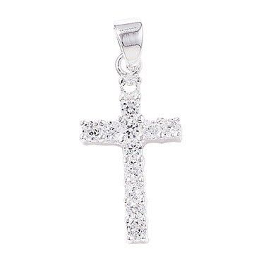 Silver CZ Cross & Chain